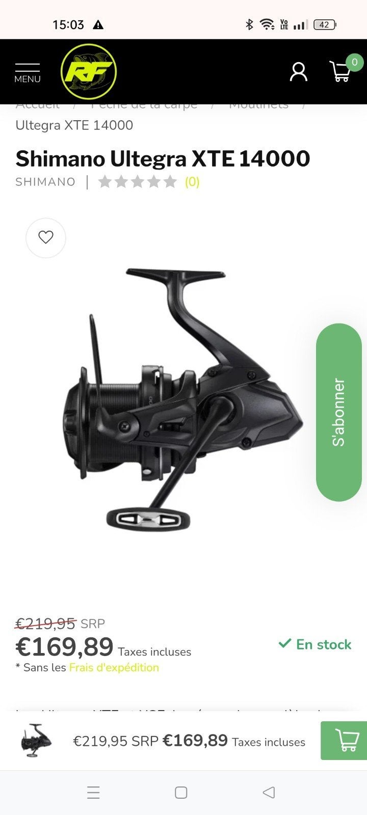 mouliné Shimano utegra 14000, Ophalen, Zo goed als nieuw, Molen