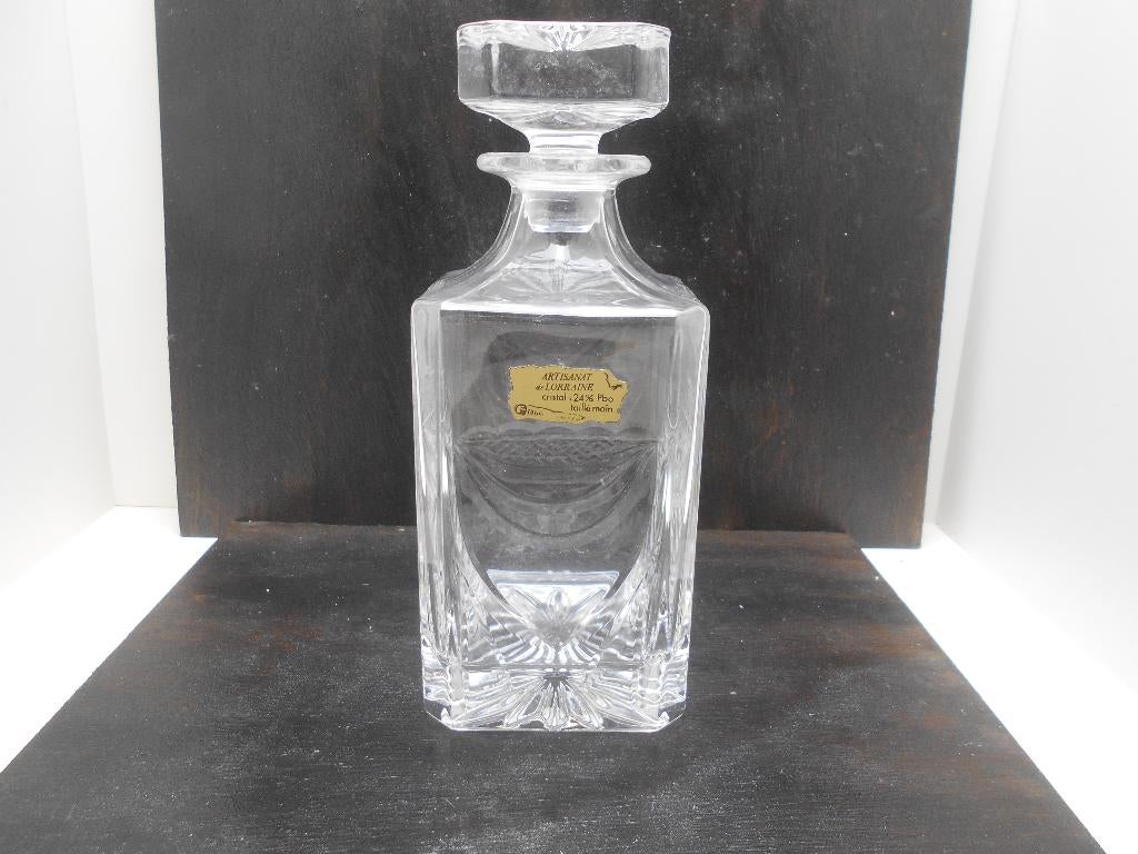 ancienne carafe à whisky Cristal de Lorraine taillé main, Enlèvement ou Envoi