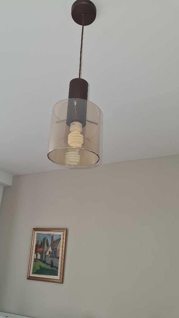 Lampe suspendue industrielle Toledo, Maison & Meubles, Lampes | Suspensions, Enlèvement, Comme neuf, Verre