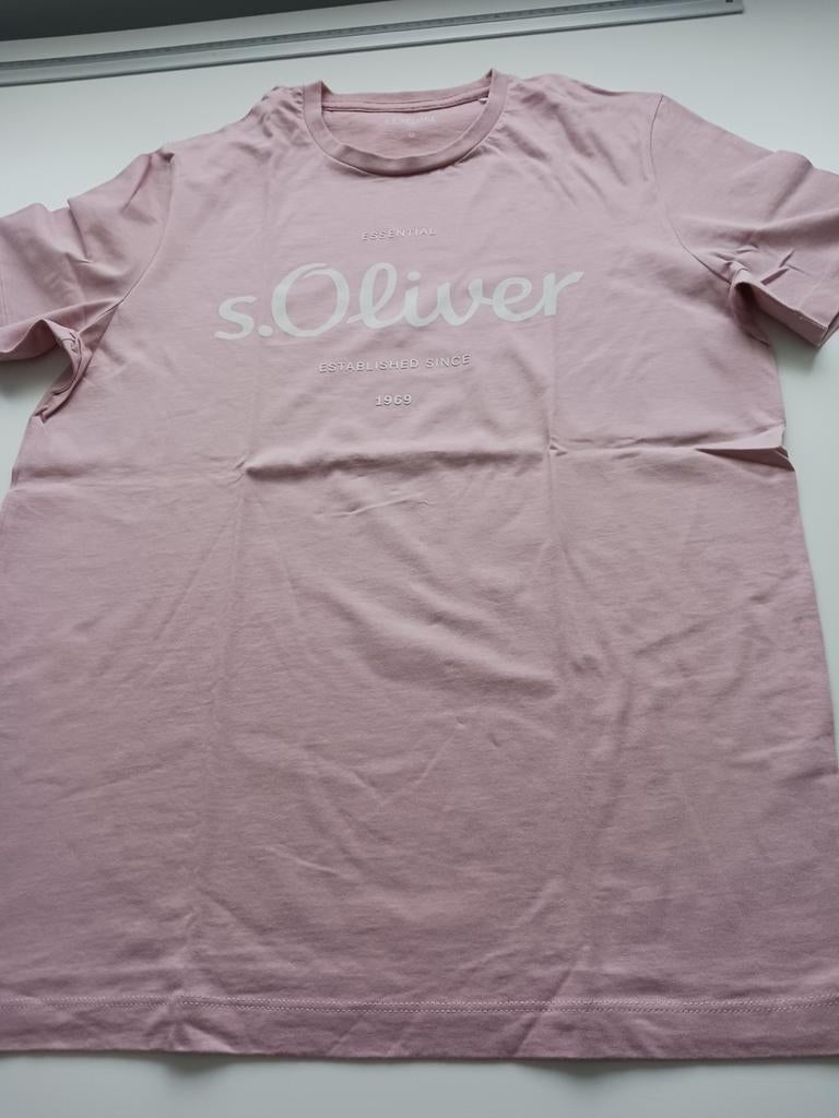 Roze t-shirt merk S Oliver net als nieuw te koop. Maat M, Kleding | Heren, T-shirts, Ophalen, Maat 48/50 (M), Roze