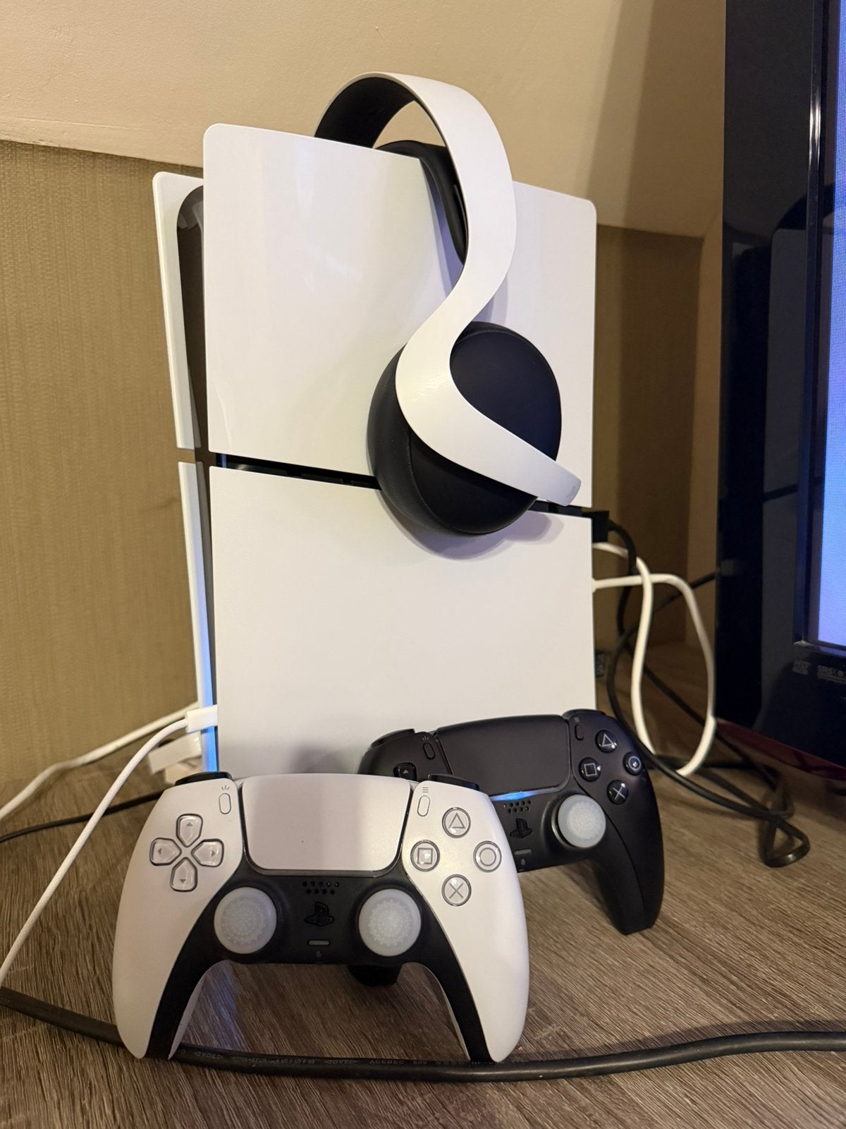 Ps5 + 2 controllers + pulse elite headset te koop, Enlèvement, Utilisé, Playstation 5 Digital