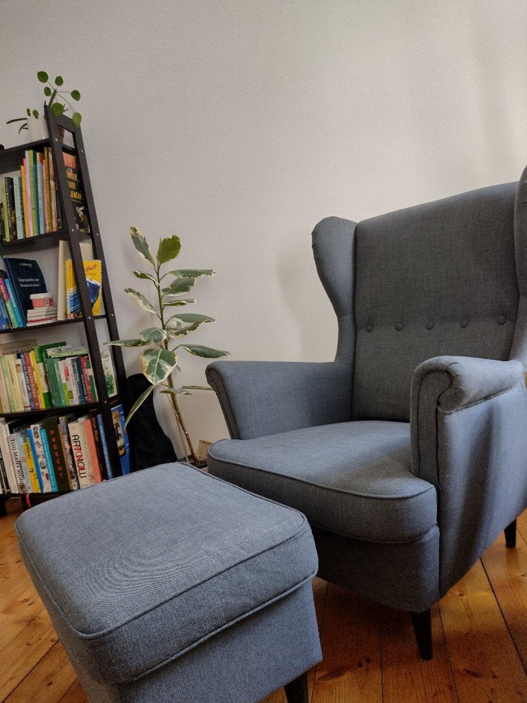 STRANDMON oorfauteuil ikea, Ophalen, Gebruikt