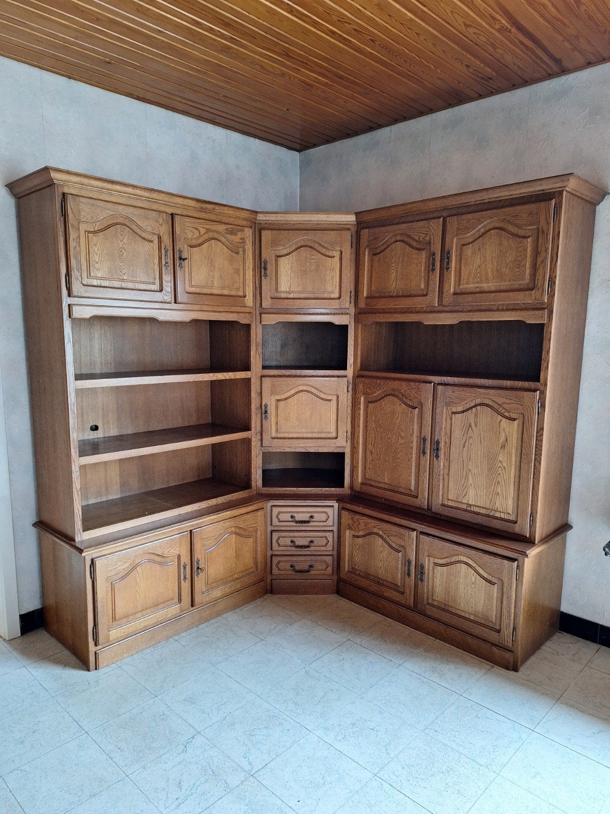 Grote 100% Eiken antieke kast, Antiek en Kunst, Ophalen