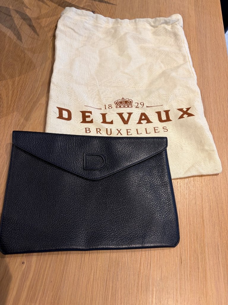 Delvaux pochette, Handtassen en Accessoires, Tassen | Damestassen, Ophalen of Verzenden, Nieuw, Blauw, Overige typen