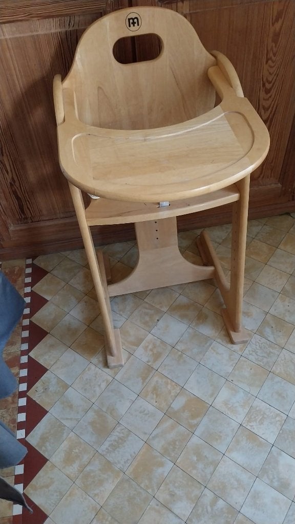 chaise haute en bois massif, Enlèvement, Utilisé, Chaise de table, Ceinture(s)