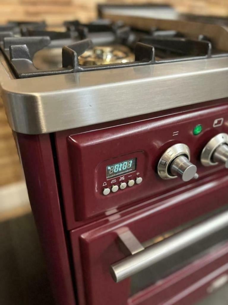 🔥Luxe Boretti Majestic Fornuis 100cm bordeaux rood 5 pits, Ophalen, 60 cm of meer, Zo goed als nieuw, Energieklasse A of zuiniger