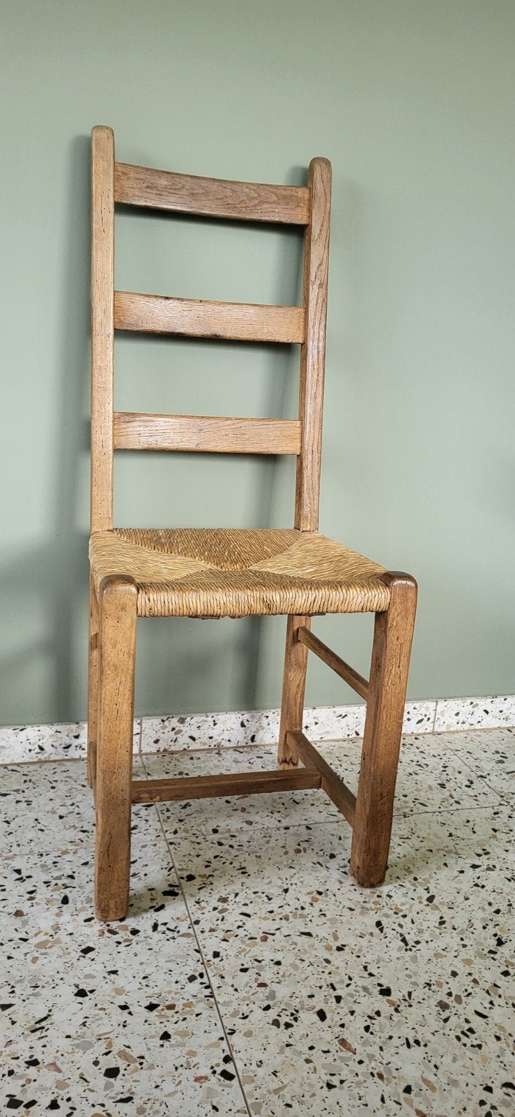 6 landelijke eiken stoelen, Ophalen