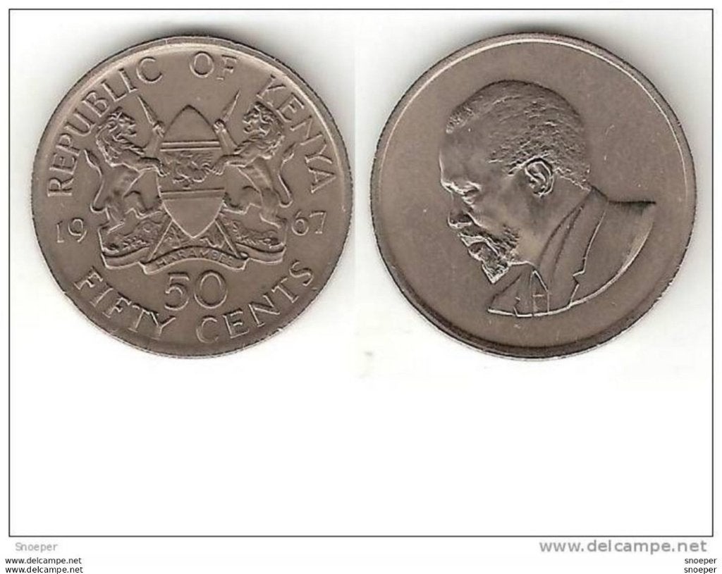 kenya 50 cents 1967 km 4 unc !, Timbres & Monnaies, Monnaies | Afrique, Envoi, Autres pays, Monnaie en vrac