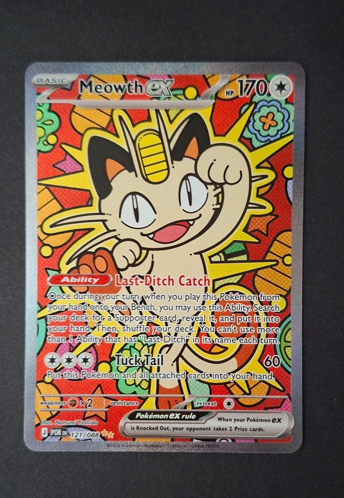 ​ Meowth ex - 121/088 - Special Art Rare (POR), Ophalen of Verzenden, Nieuw, Losse kaart, Foil