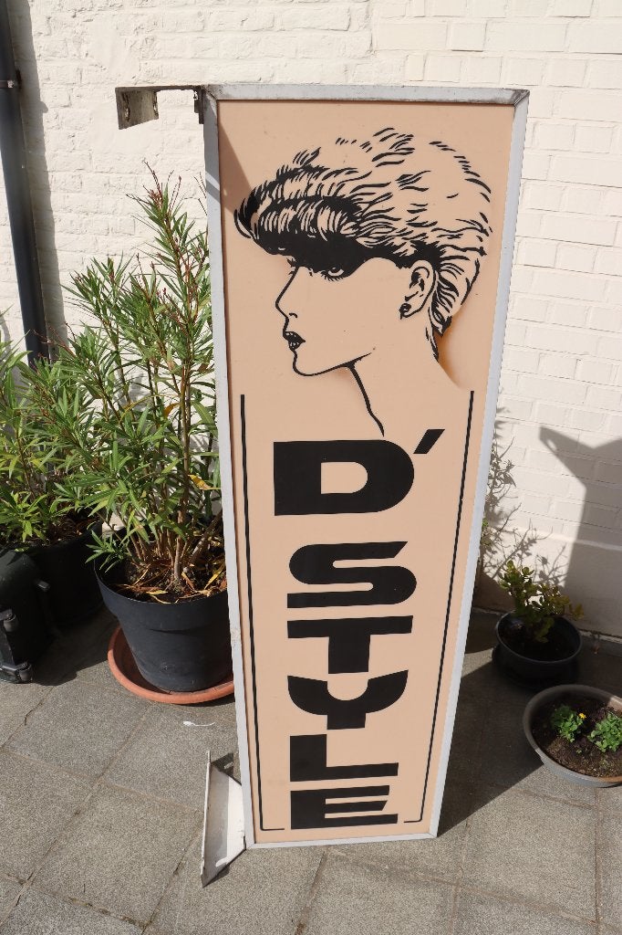 lichtreclame kapsalon, Ophalen, Gebruikt, Reclamebord