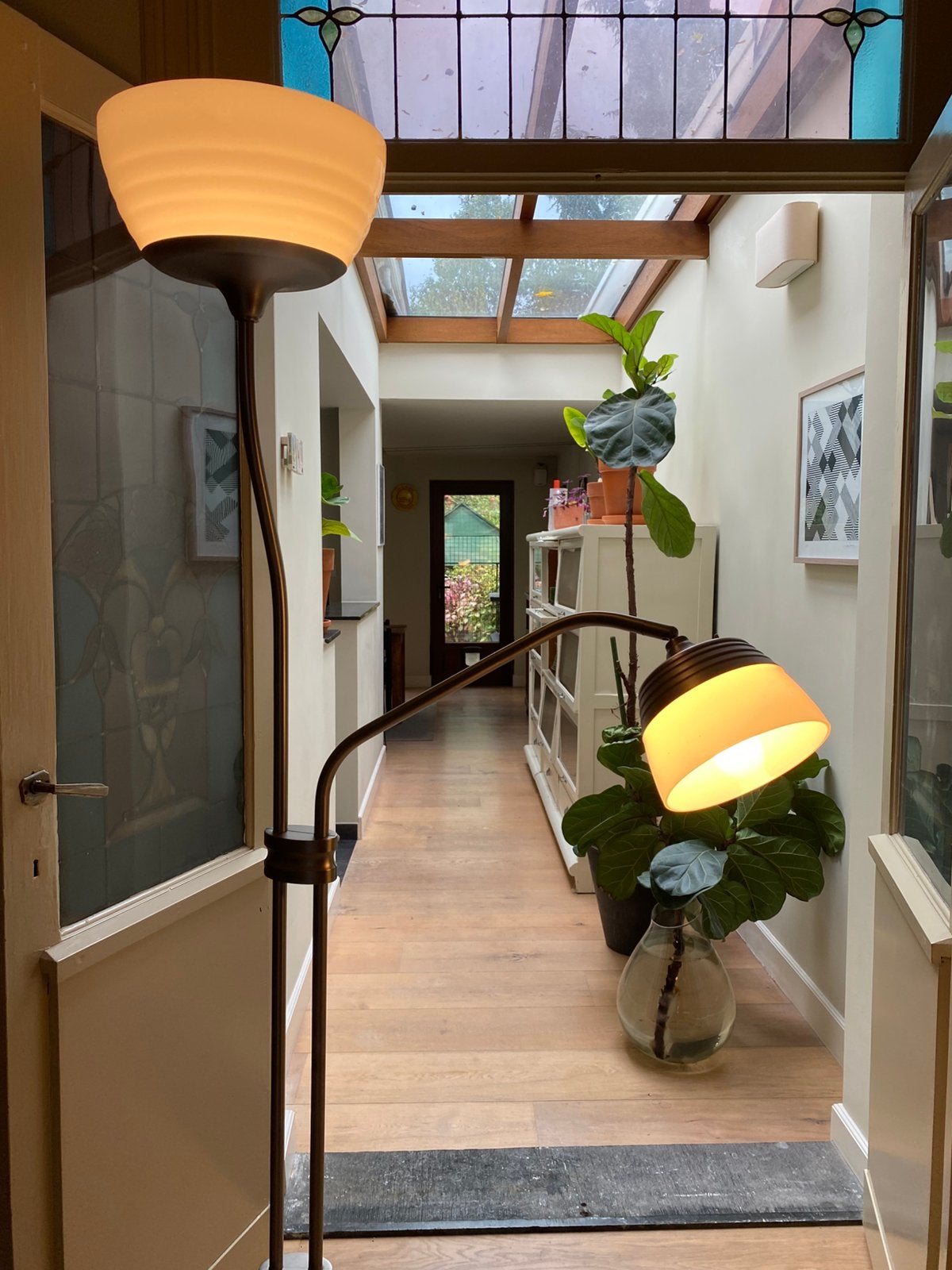 Vloerlap uplighter, Huis en Inrichting, Ophalen, Gebruikt, Glas