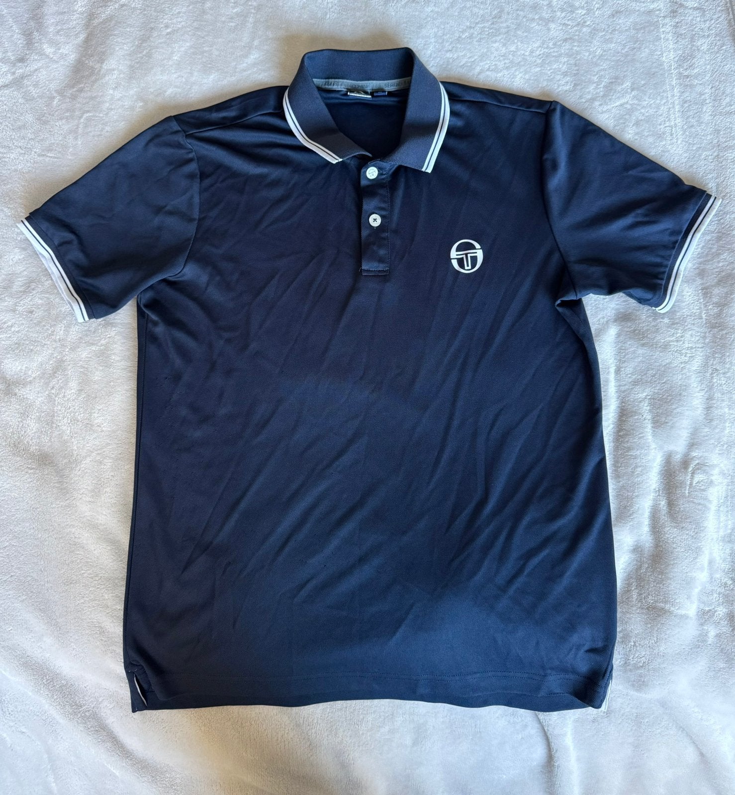 Poloshirt/blauw/M/Sergio Tacchini, Kleding | Heren, Verzenden, Gedragen, Maat 48/50 (M), Blauw