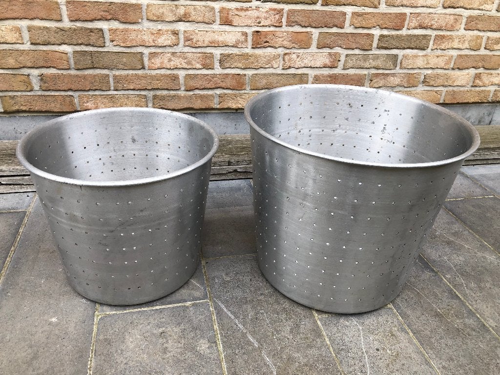 Metalen bloempotten (diameter 34cm en 40cm), Gebruikt, Rond, Minder dan 40 cm, Balkon