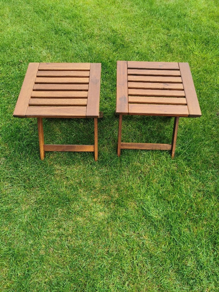 2 voetbankjes, Tuin en Terras, Tuinstoelen, Ophalen, Zo goed als nieuw, Inklapbaar