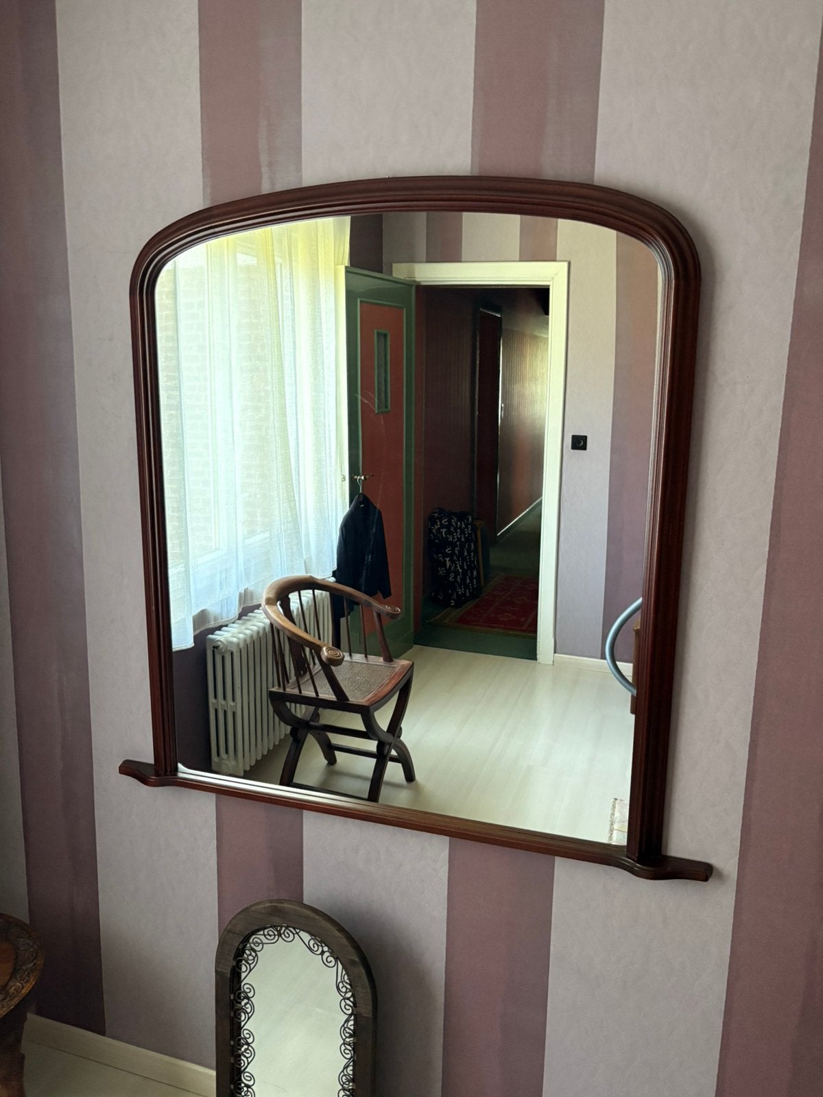 Joli miroir en bois de 1 x 1 m, Enlèvement, Comme neuf