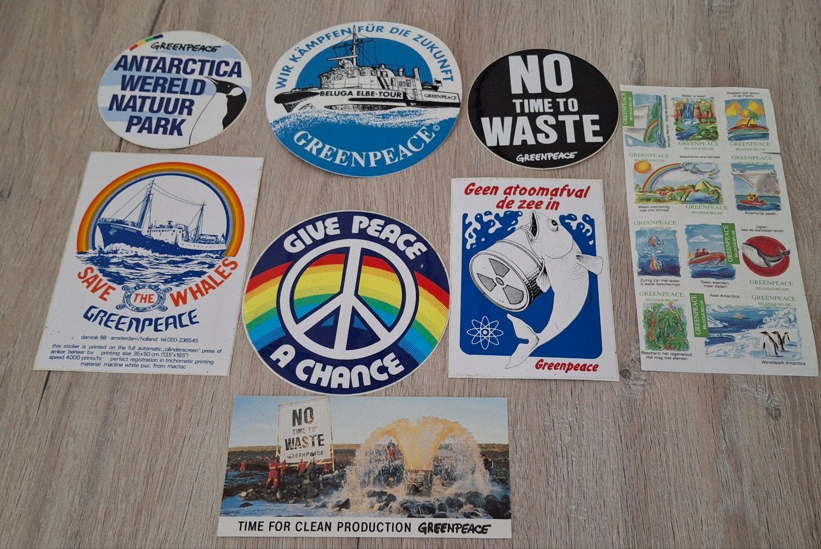 Groot lot vintage sticker Greenpeace milieu, Ophalen of Verzenden, Zo goed als nieuw, Bedrijf of Vereniging