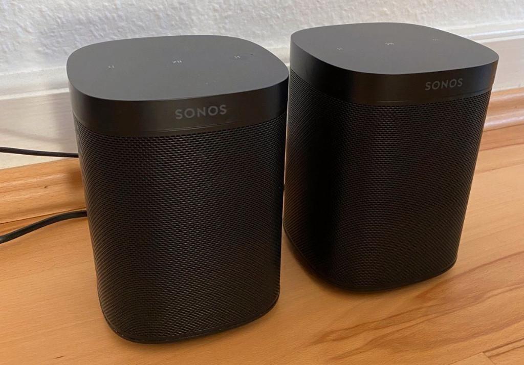 set Sonos One SL  ZGAN., TV, Hi-fi & Vidéo, Enlèvement ou Envoi, Comme neuf, Haut-parleurs Frontaux, Arrière ou Stéréo, Sorento