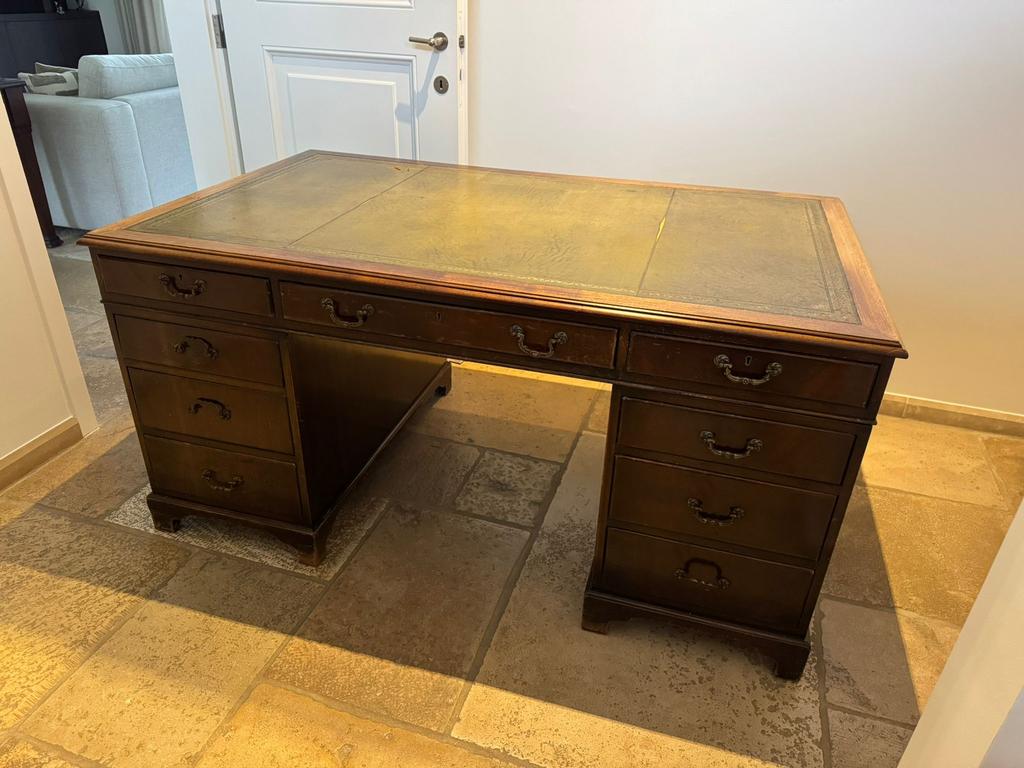 Antieke bureau & schrijftafel – klassiek Engels stijl, Maison & Meubles, Bureaux, Utilisé, Classique, Vert, Enlèvement