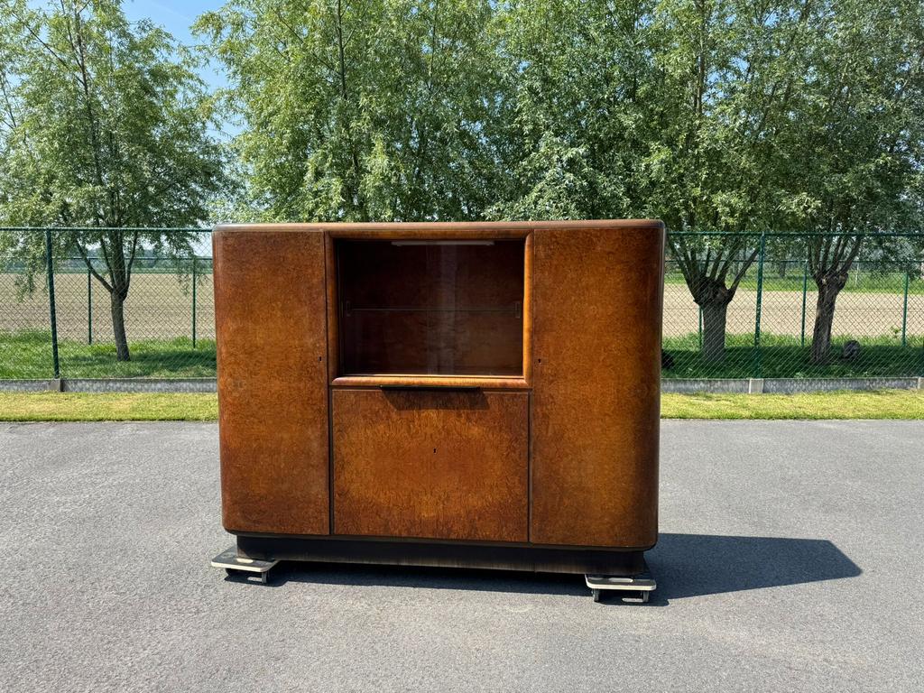 Vintage eettafel, stoelen, buffetkast en commodekast, Ophalen, Gebruikt, Vintage, 4 tot 6 stoelen