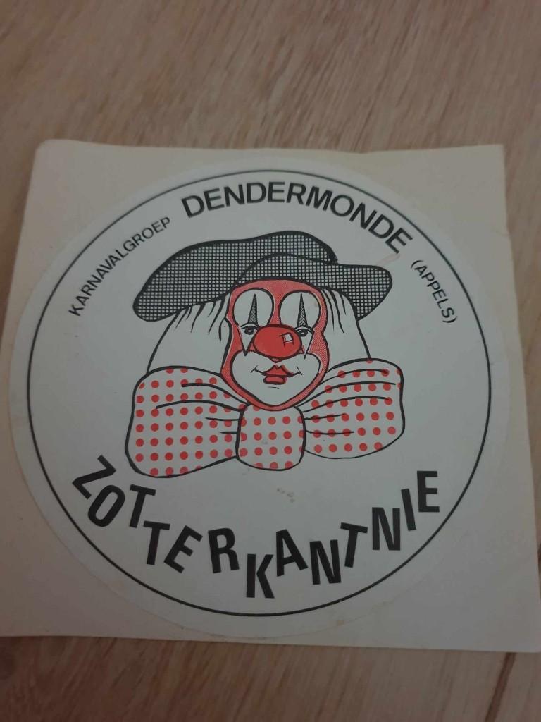 Carnaval sticker Dendermonde Zotterkantnie, Ophalen of Verzenden