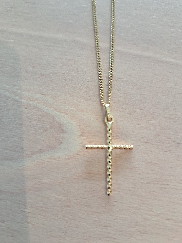 Collier en forme de croix 18 carats, Enlèvement ou Envoi, Avec pendentif, Or, Comme neuf