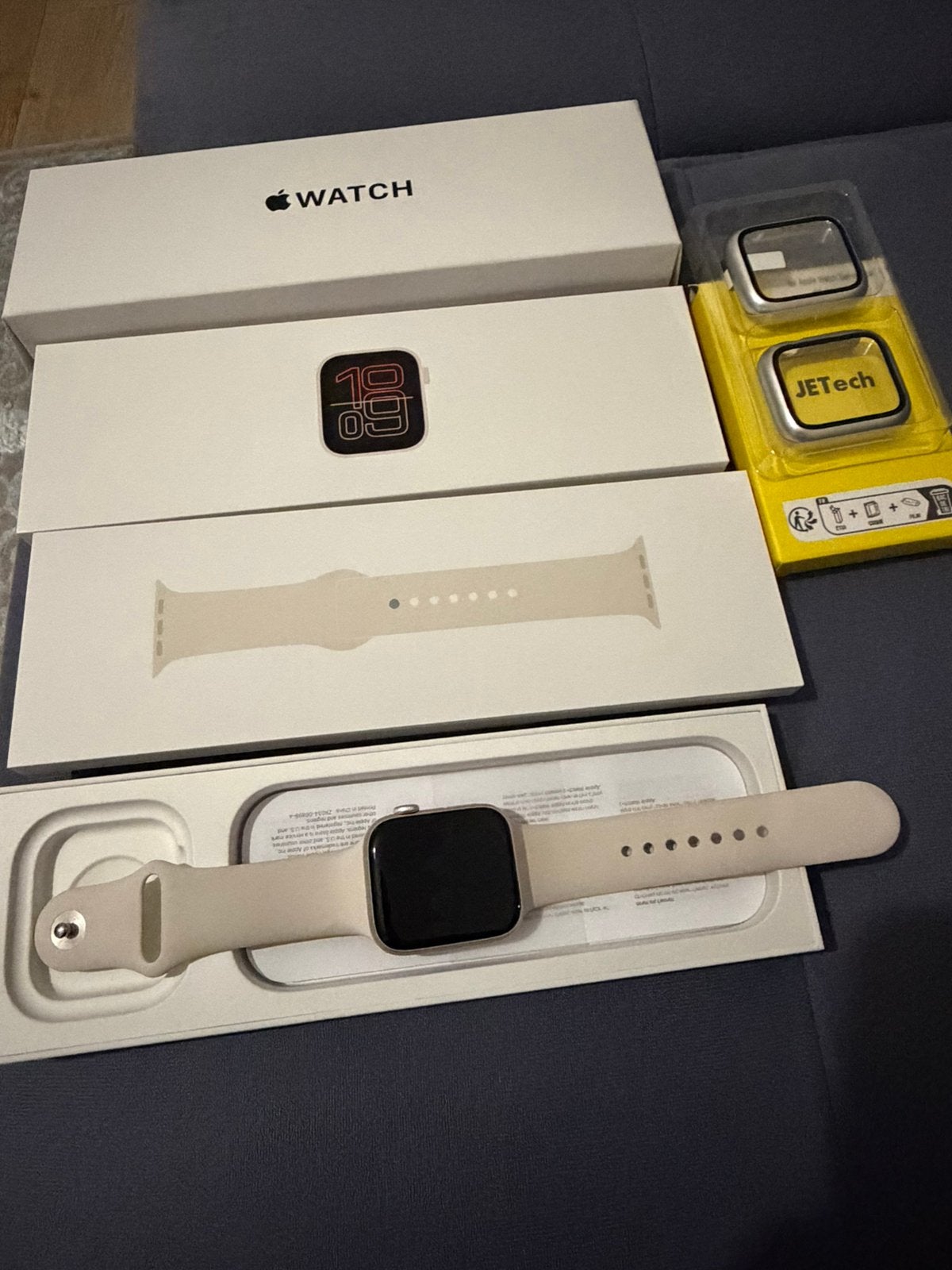Apple Watch SE 3 (44mm) Starlight - Winkelstaat / Garantie, Telecommunicatie, Ophalen, Zo goed als nieuw, 64 GB, Overige modellen
