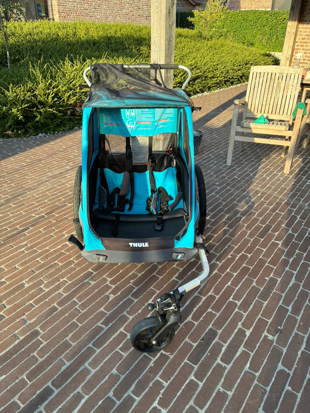 Fiets/wandelkar Thule, Fietsen en Brommers, Fietsaccessoires | Aanhangwagens en Karren, Ophalen, Gebruikt, Kinderkar, Opvouwbaar
