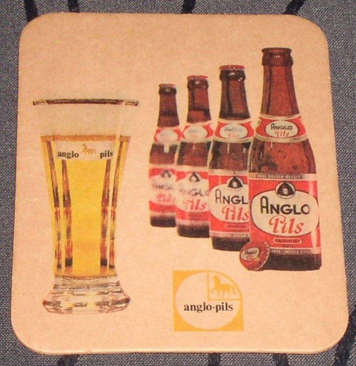 Bierkaartje Anglo Pils brouwerij Anglo-Belge Zulte, Verzamelen, Ophalen of Verzenden, Zo goed als nieuw, Reclamebord, Plaat of Schild