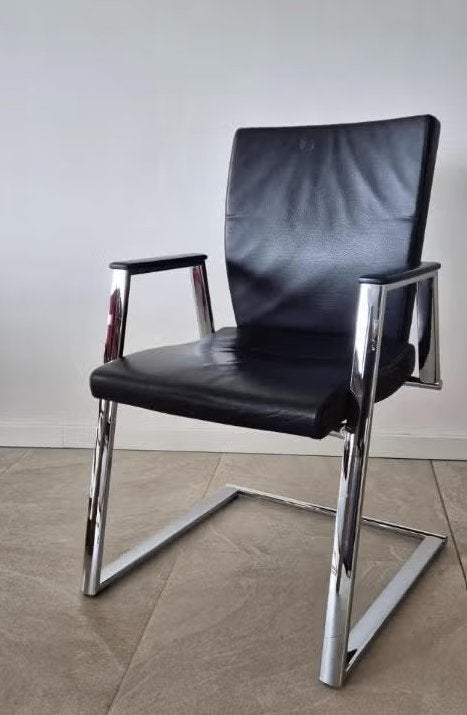 Chaises design Sedus cuir bleu nuit - mc-280, Comme neuf, Enlèvement, Cinq, Six Chaises ou plus, Bleu