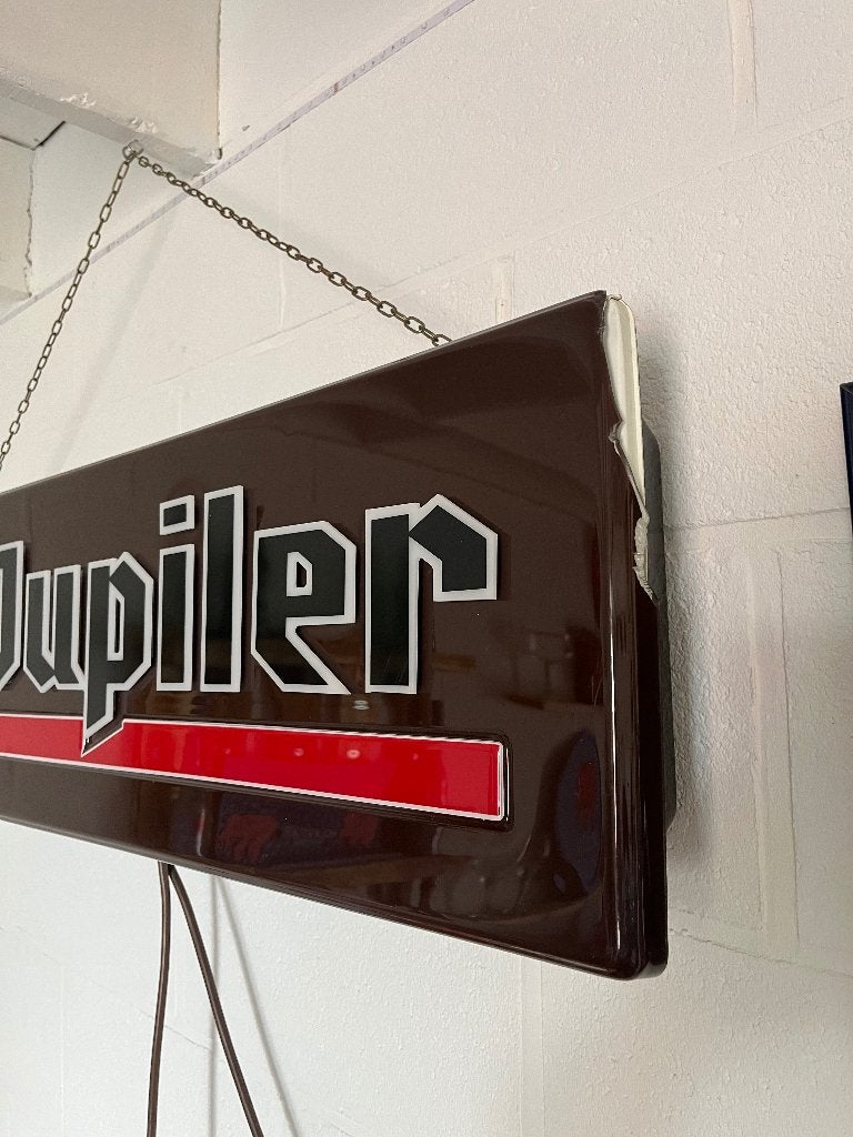 Jupiler verlichting + klok, Verzamelen, Ophalen, Gebruikt, Reclamebord
