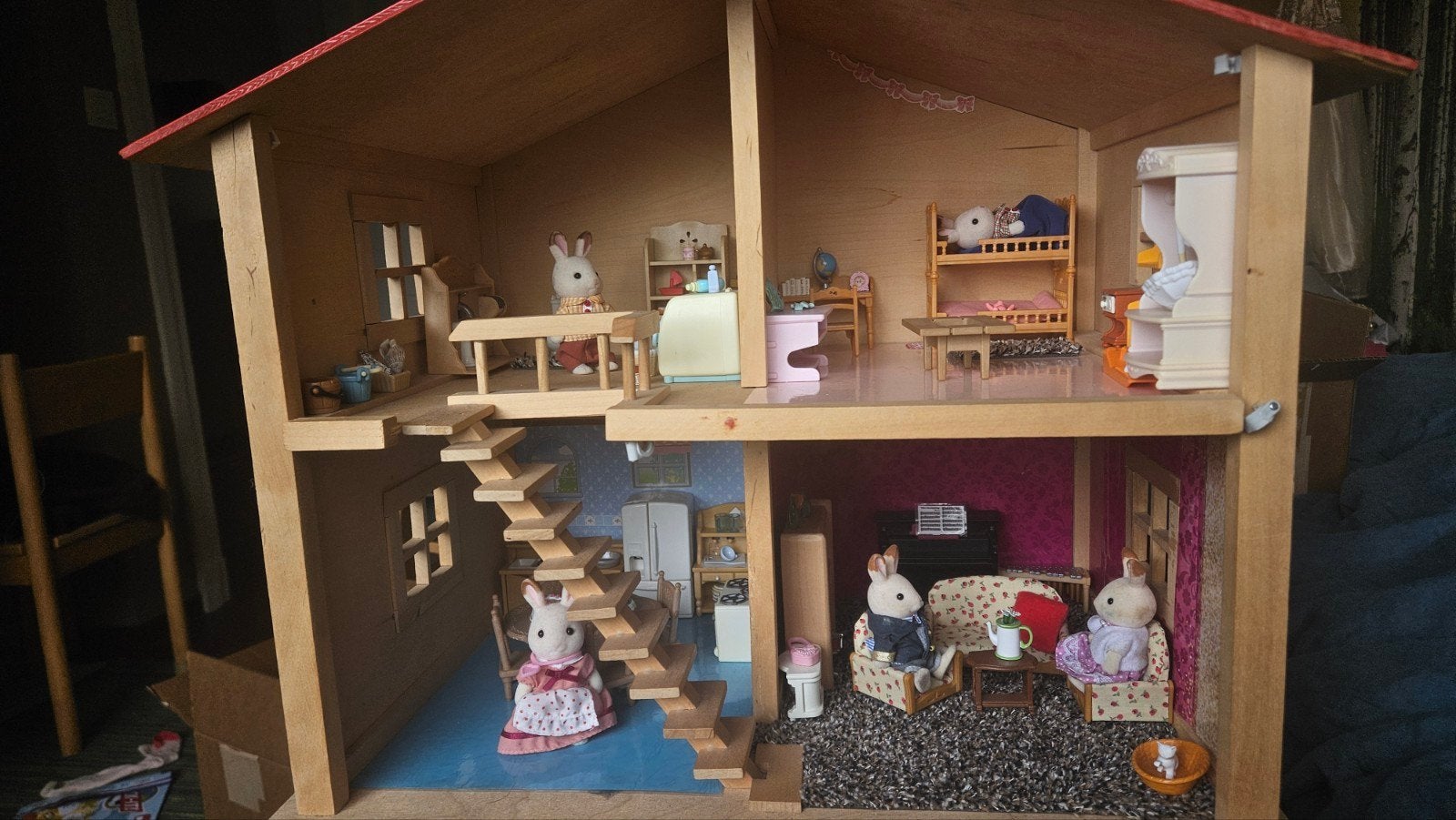 Mooi houten poppenhuis / Sylvanian Families-huis, Enlèvement ou Envoi, Maison de poupées