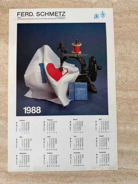 Nieuwe kalender 1988 "FERD. SCHMETZ" (nr4999), Ophalen of Verzenden, Overige typen