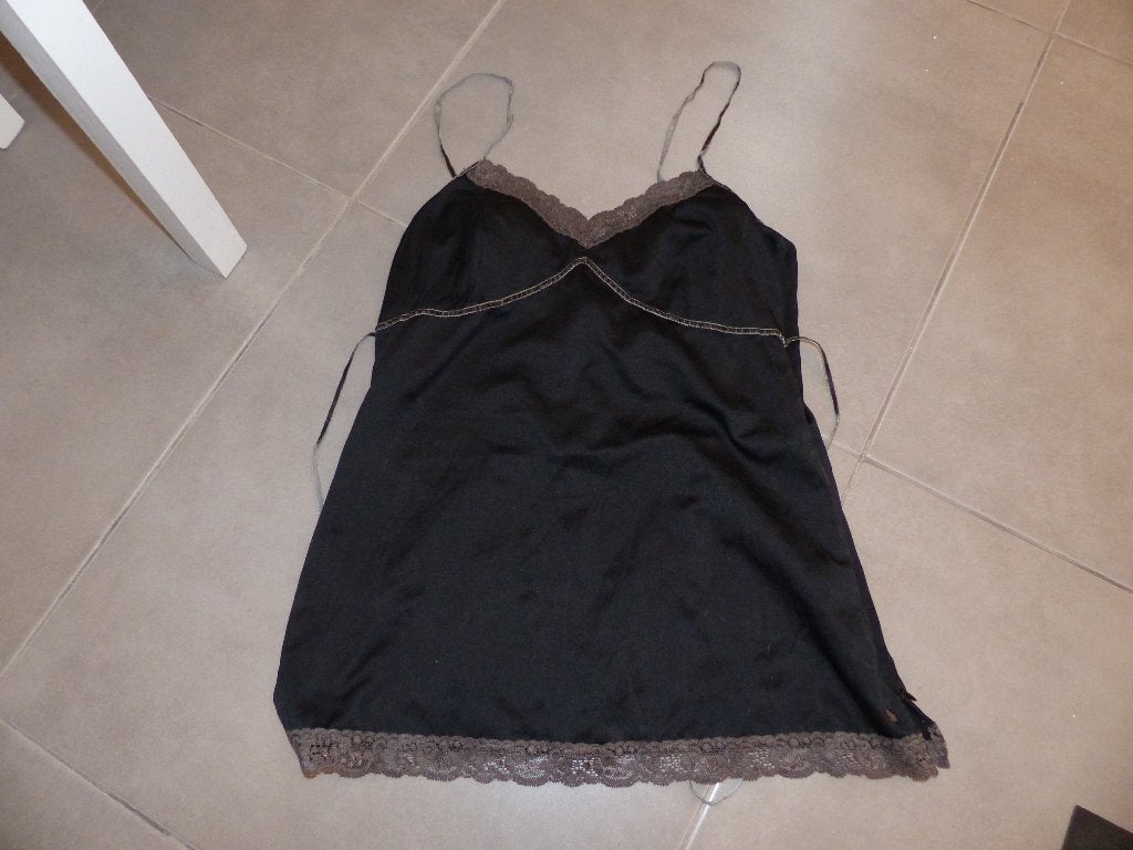 Esprit bruin / zwart topje - maat medium, Kleding | Dames, Topjes, Maat 38/40 (M), Bruin, Ophalen of Verzenden, Zo goed als nieuw