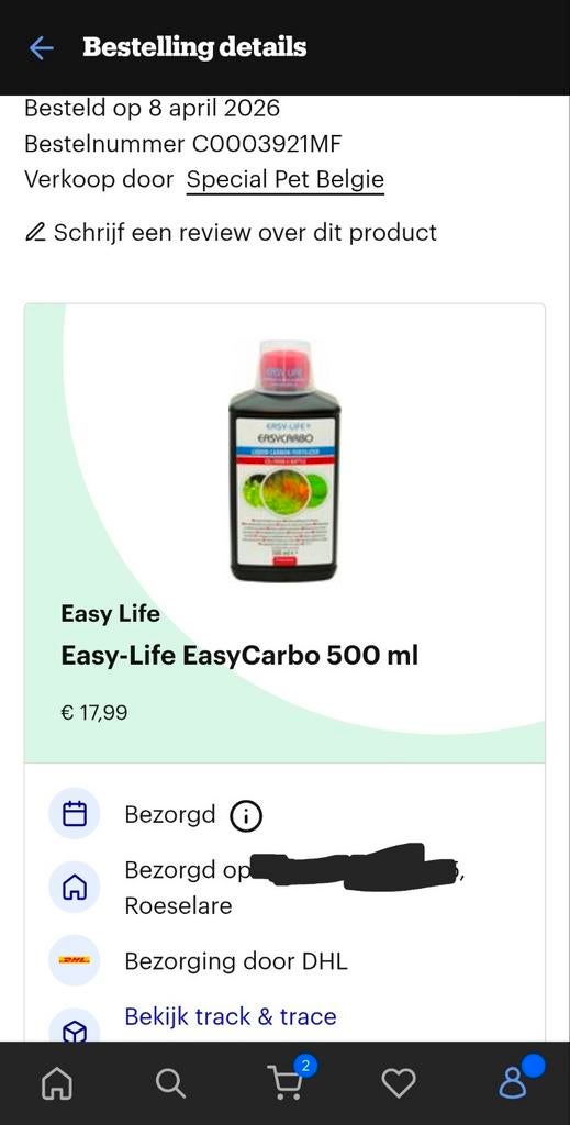 Easycarbo volle fles, Dieren en Toebehoren, Vissen | Aquaria en Toebehoren, Ophalen