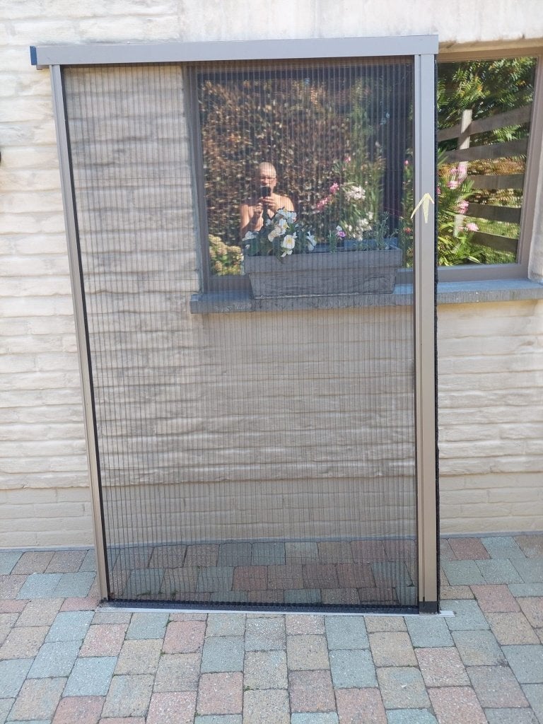 Vliegen schuifdeur voor schuifraan, Doe-het-zelf en Bouw, Deuren en Vliegenramen, Ophalen, Schuifdeur, Gebruikt