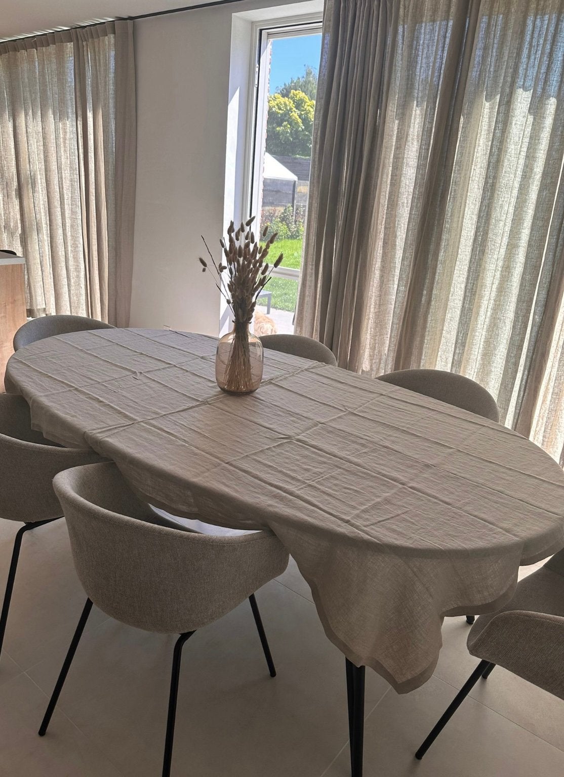 Eiken tafel met 6 stoelen, Huis en Inrichting, Ophalen, 100 tot 150 cm, Eikenhout, 200 cm of meer