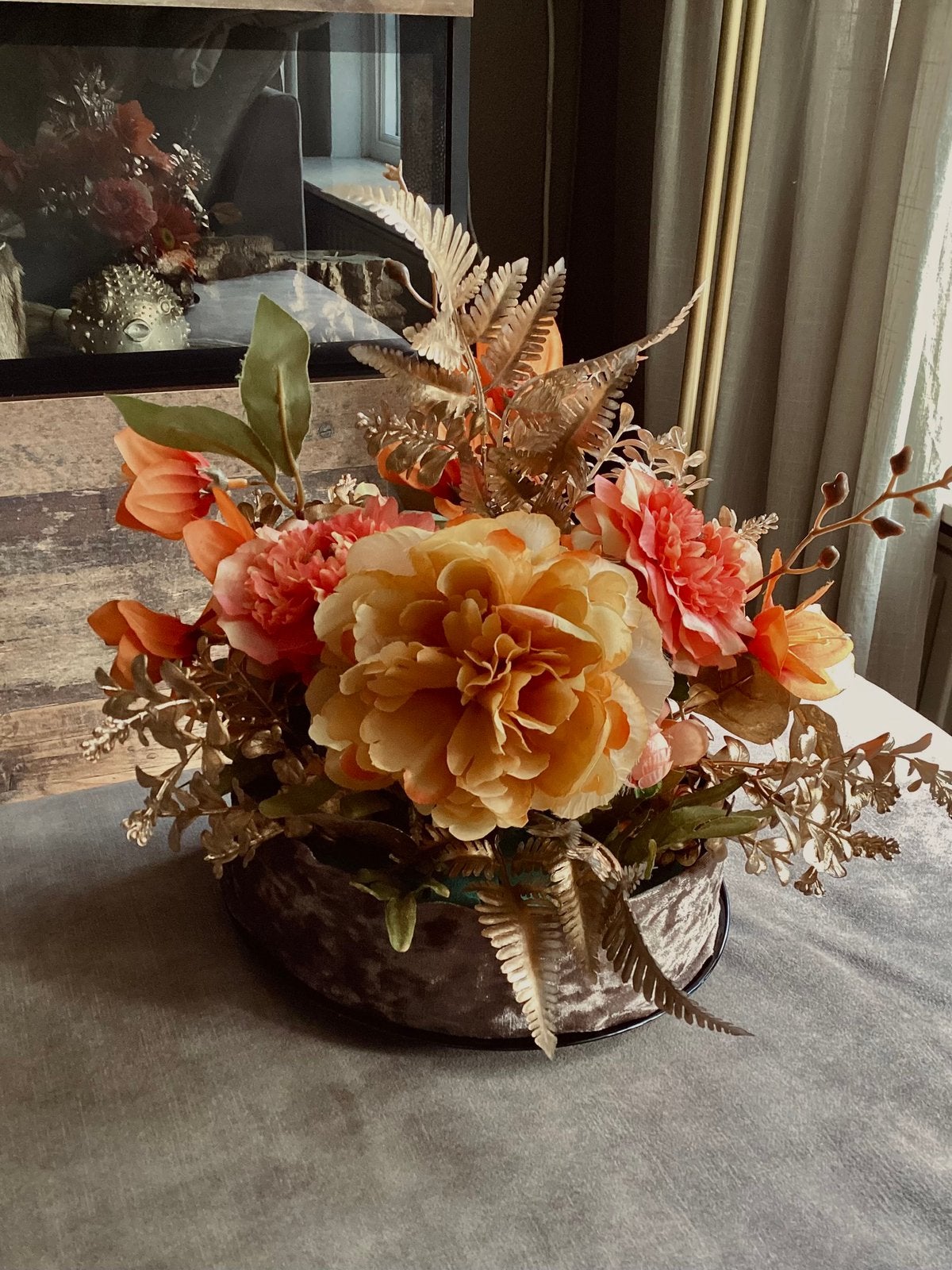 Gâteau aux fleurs en soie Fairy Forest, Neuf, Intérieur, Arrangement floral, Orange