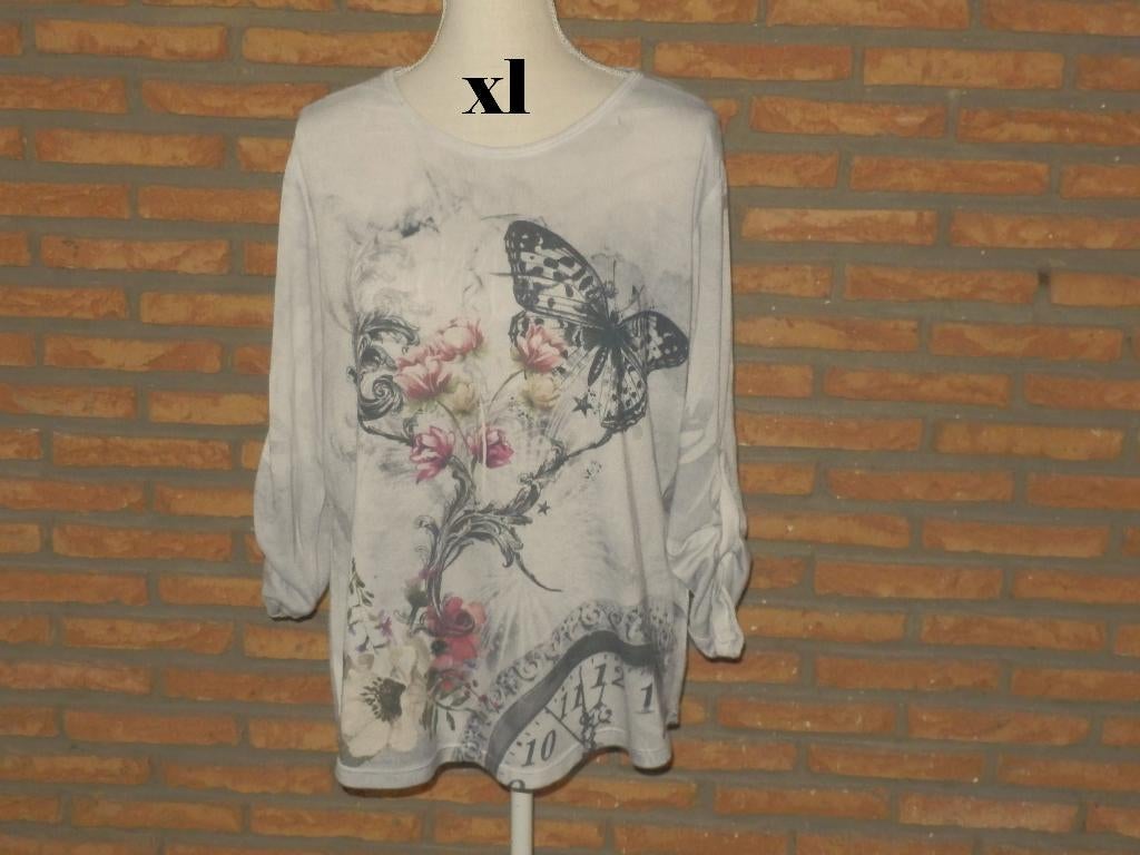 (230)- blouse femme t.42 grise, Ophalen of Verzenden, Gedragen, Maat 42/44 (L), Grijs