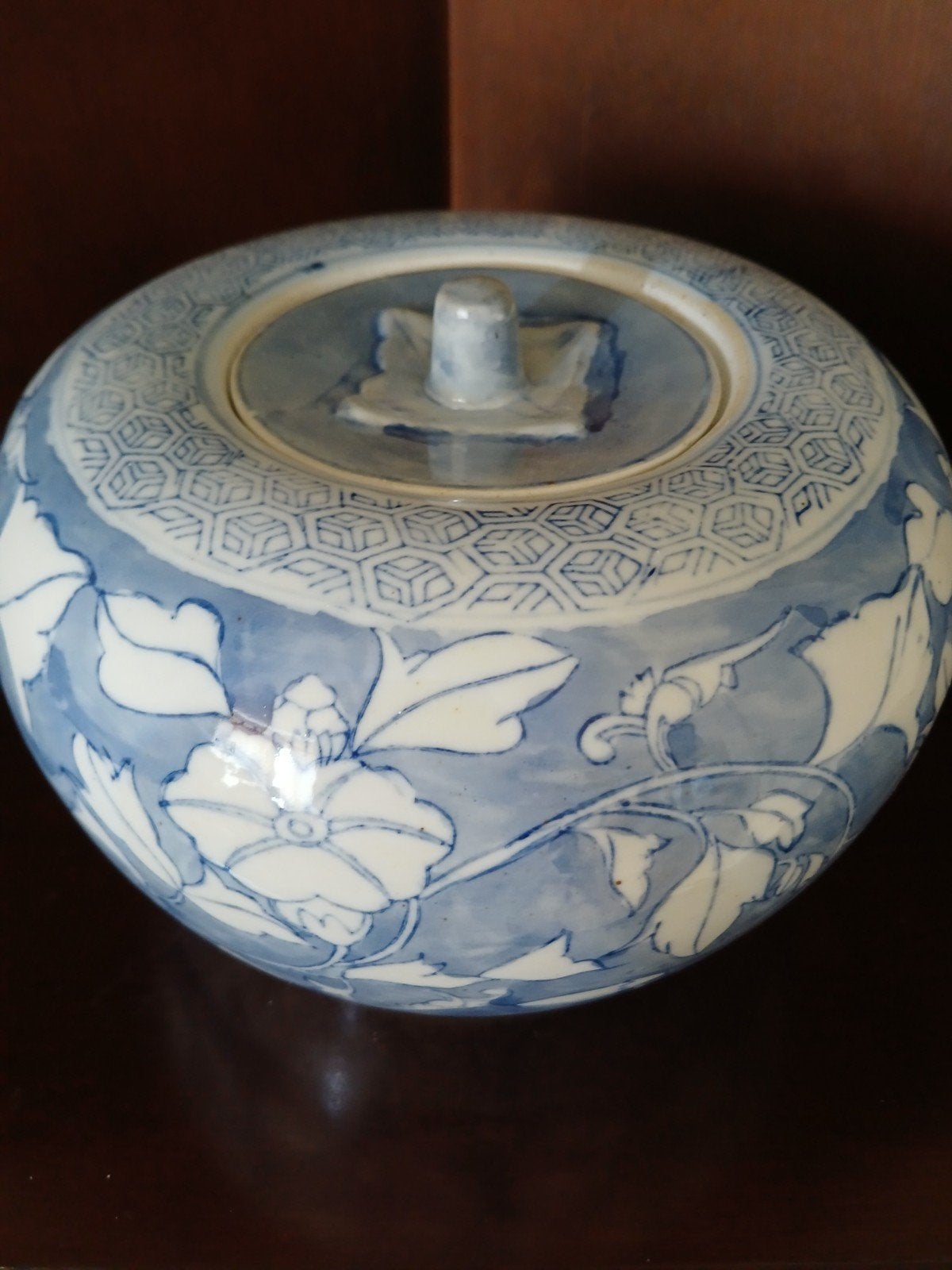 Blauw /  wit gemberpot, Ophalen