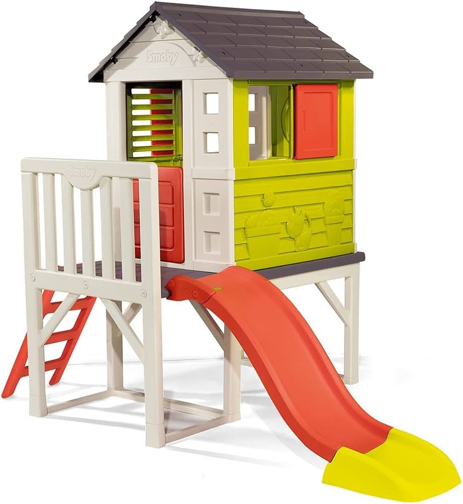 Smoby speelhuis met glijbaan, Kinderen en Baby's, Speelgoed | Buiten | Speelhuisjes, Ophalen, Gebruikt, Kunststof