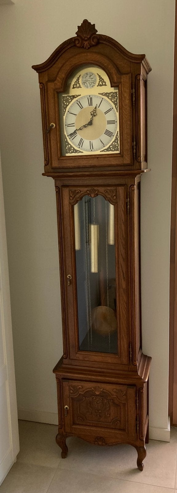Horloge sur pied en chêne plein - Style Louis XV - Années 70, Enlèvement