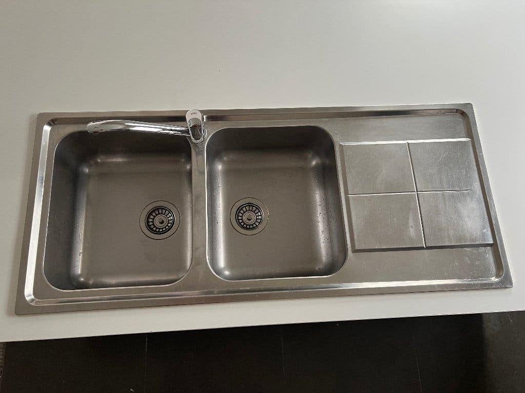 Évier, Gris, Moins de 25 cm, Moins de 100 cm, 100 à 150 cm