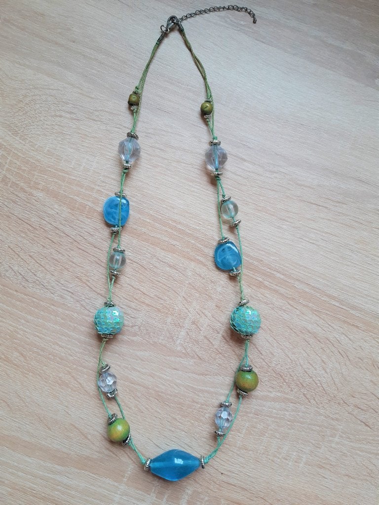 Mooie halsketting, Ophalen of Verzenden, Gebruikt, Blauw, Kunststof