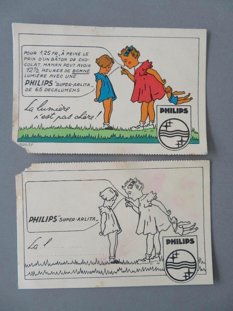 2 oude postkaarten Philips Super Arlita lampen, Verzamelen, Postkaarten | Themakaarten, Ophalen of Verzenden, Ongelopen, Overige thema's