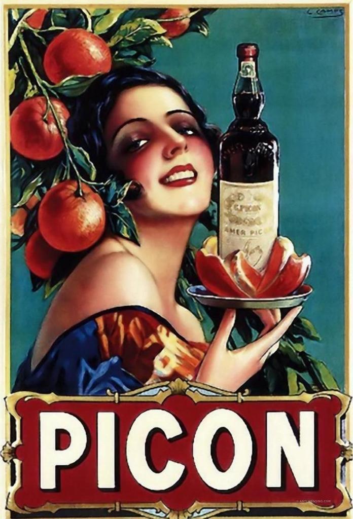 Metalen reclamebord Picon 5 - retro vintage mancave, Ophalen of Verzenden, Zo goed als nieuw, Reclamebord