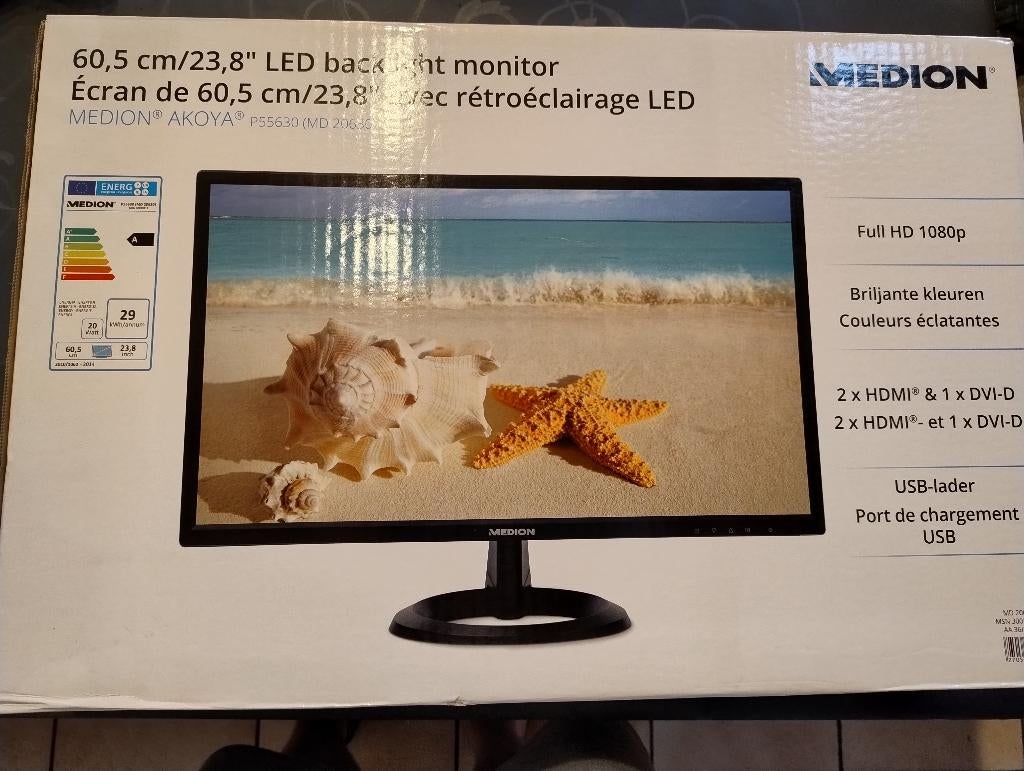 Medion LED Backlight monitor, Computers en Software, Monitoren, HDMI, Gebruikt, Ingebouwde speakers, Medion