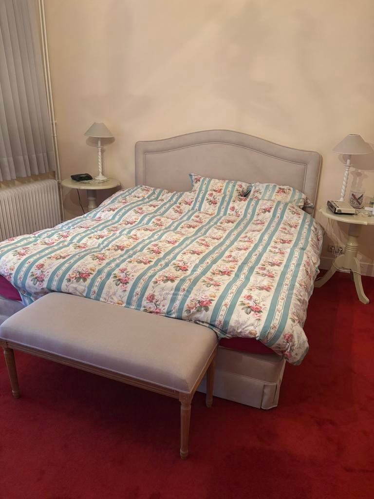 Sommier Boxspring haut de gamme 180x200 avec accessoires, Enlèvement, Comme neuf