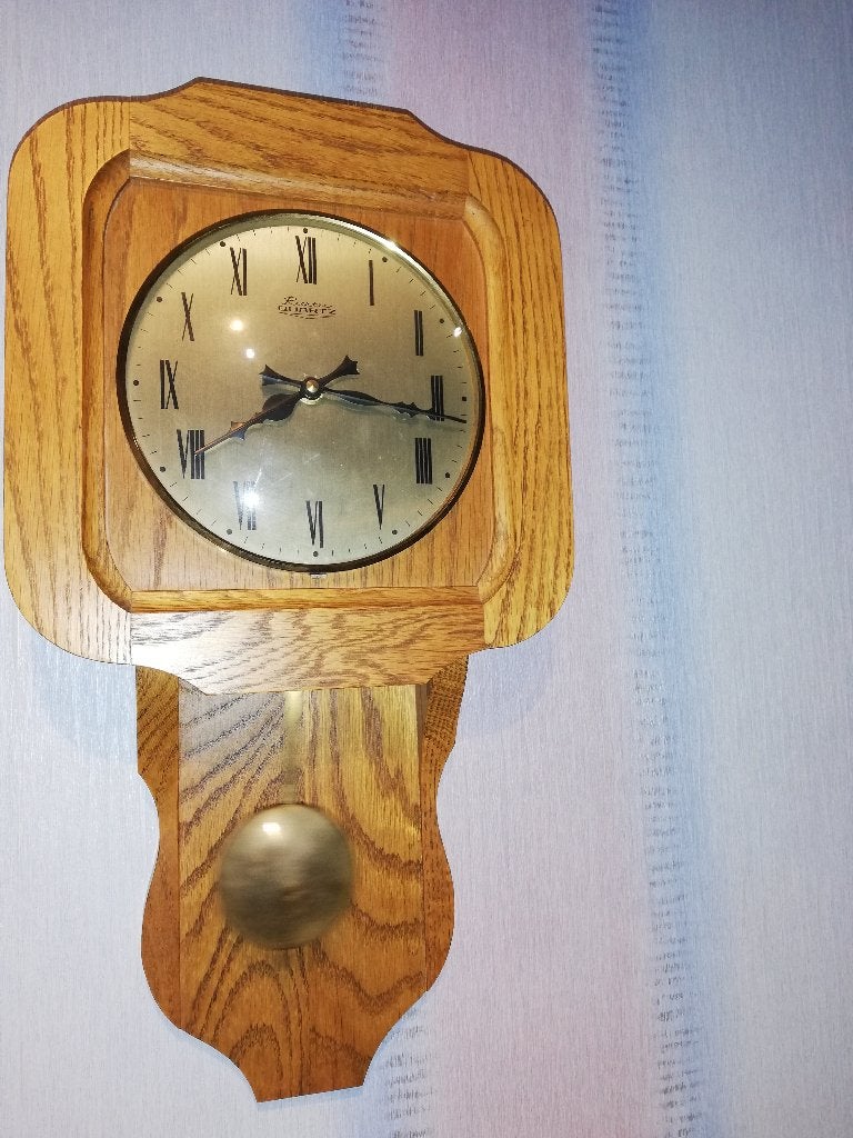 Wandklok met slinger, Bruin, Met slinger, Analoog, Ophalen of Verzenden