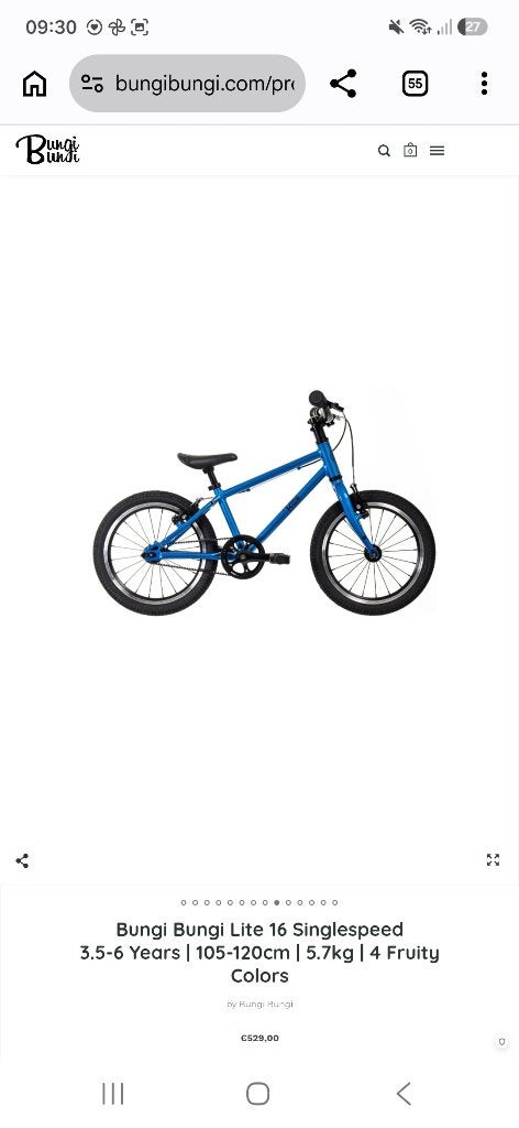 Lichtgewicht Kinderfiets 16 inch Bungi Lite - zoals Woom 3, Vélos & Vélomoteurs, Vélos | Vélos pour enfant, Bungi Bungi, Frein sur jante