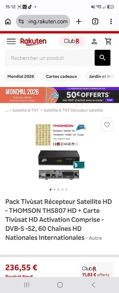 Decodeur tivu sat thomson, Audio, Tv en Foto, Schotelantennes, Ophalen, Nieuw, (Schotel)antenne-accessoires, Overige merken